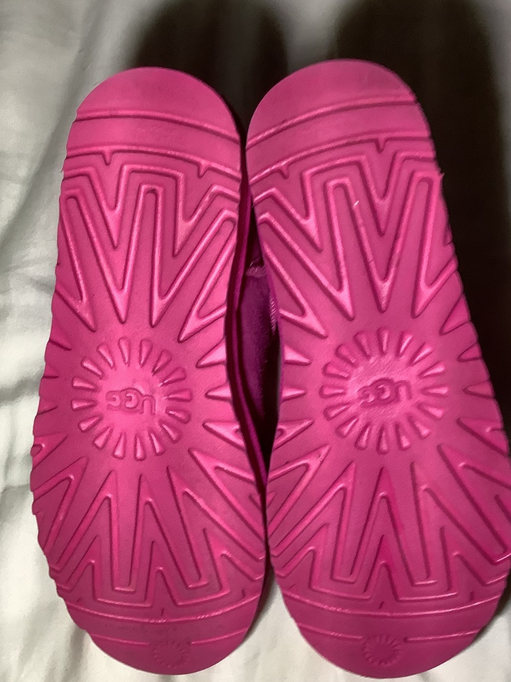 UGG Bright Pink Suede Shearling Ankle Booties - Picture 5 of 7